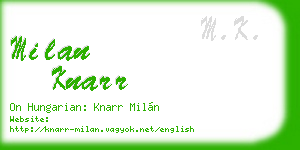 milan knarr business card
